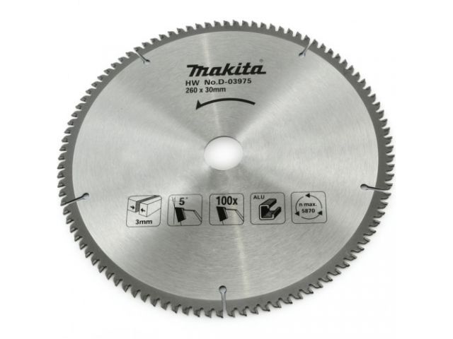 Makita D-03975, Диск пильный по алюминию, 260х30 Z100