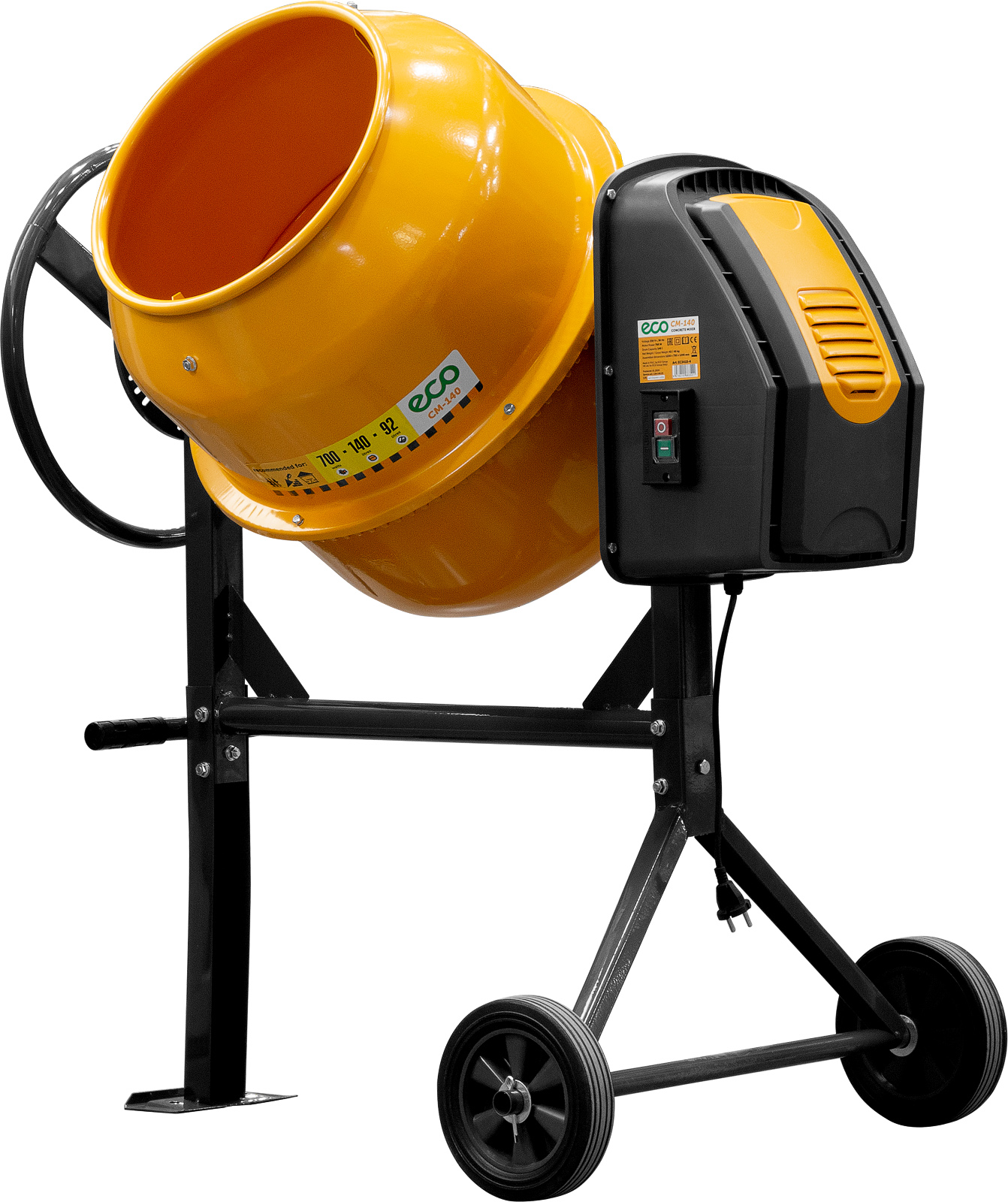 Бетоносмеситель ECO CM-140 (объём 140/92 л, 700 Вт, 230 В, вес 43 кг)