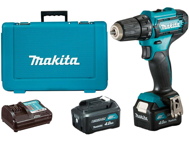 MAKITA DF 333 DWME, Аккумуляторная дрель-шуруповер,  12.0 В/4.0 А/ч Li-Ion, 2 скор., 30 Нм, шурупы до 8 мм, чемодан - фото1