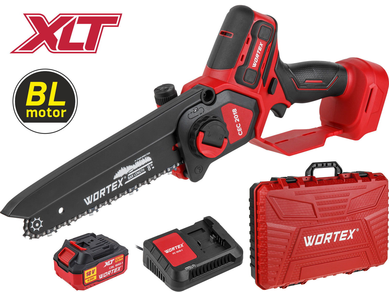Аккум. мини-пила WORTEX CEC 2018 в чем. ALL1 XLT SET БЕСЩЕТ., 18 В, 20 см