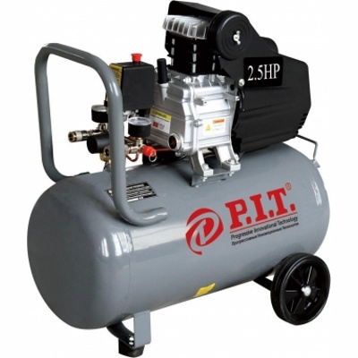 P.I.T. PAC50-C, Компрессор, 230В., 1,8 кВт, 206 лмин, 50л, 2 вых, европереходник, масляный - фото1