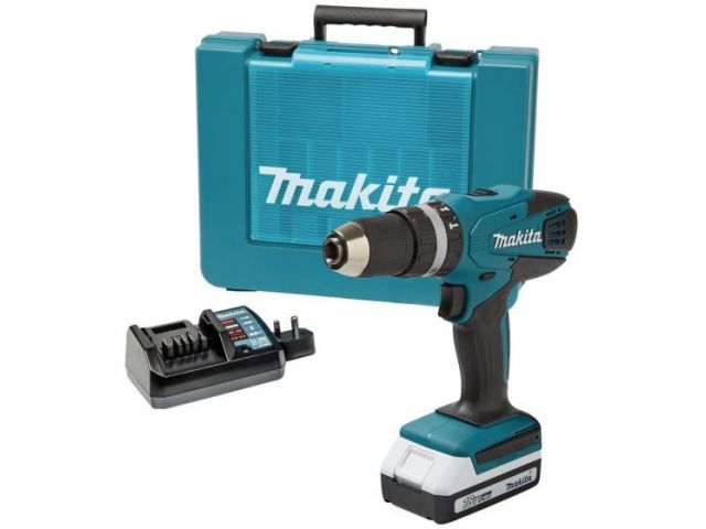 MAKITA HP457DW Шуруповерт ударный в чемодане (18.0 В, 1*1.5 Ah, момент 42 Нм, БЗП, 1.1 кг)