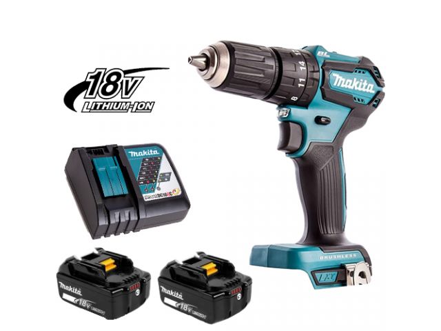 MAKITA DHP483RTJ Шуруповерт ударный аккум. в MakPac-2 (18.0 В, 2*5.0Ah, 40 Нм, Bl-мотор)