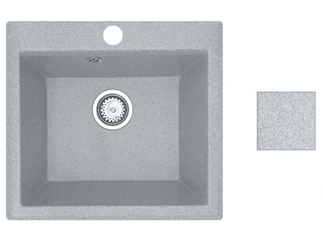 Мойка кухонная из искусственного камня SOLO серый 500х460 мм, AV Engineering Мойка кухонная из искусственного камня SOLO серый 500х460 мм, AV Engineering