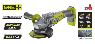 RYOBI R 18 AGBL-0 , Углошлифмашина бесщеточная, без АКБ и ЗУ , арт 27539