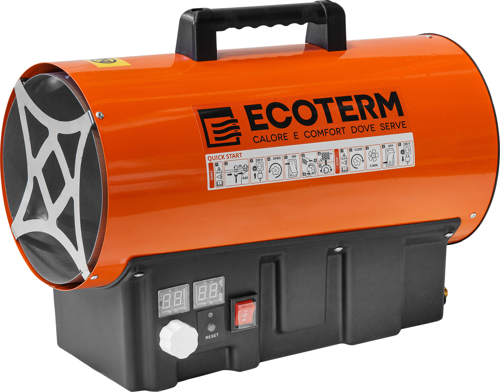 Нагреватель воздуха газ. Ecoterm GHD-31T прям., 30 кВт, термостат, переносной - фото1 Нагреватель воздуха газ. Ecoterm GHD-31T прям., 30 кВт, термостат, переносной - фото1