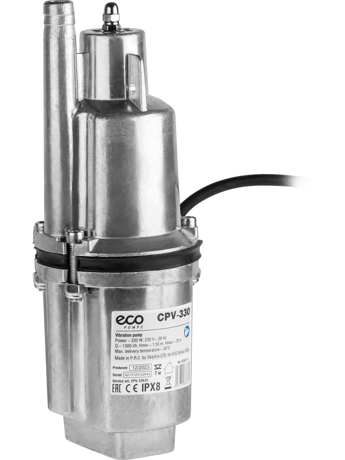 Насос вибрационный ECO CPV-330 (10м, верхний забор) - фото1 Насос вибрационный ECO CPV-330 (10м, верхний забор) - фото1