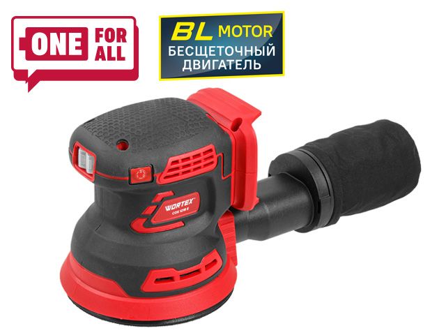 Аккум. эксцентриковая шлифмашина WORTEX COS 1218 E в кор. ALL1 XLT SOLO в кор. БЕСЩЁТ., 18В, 125 мм,