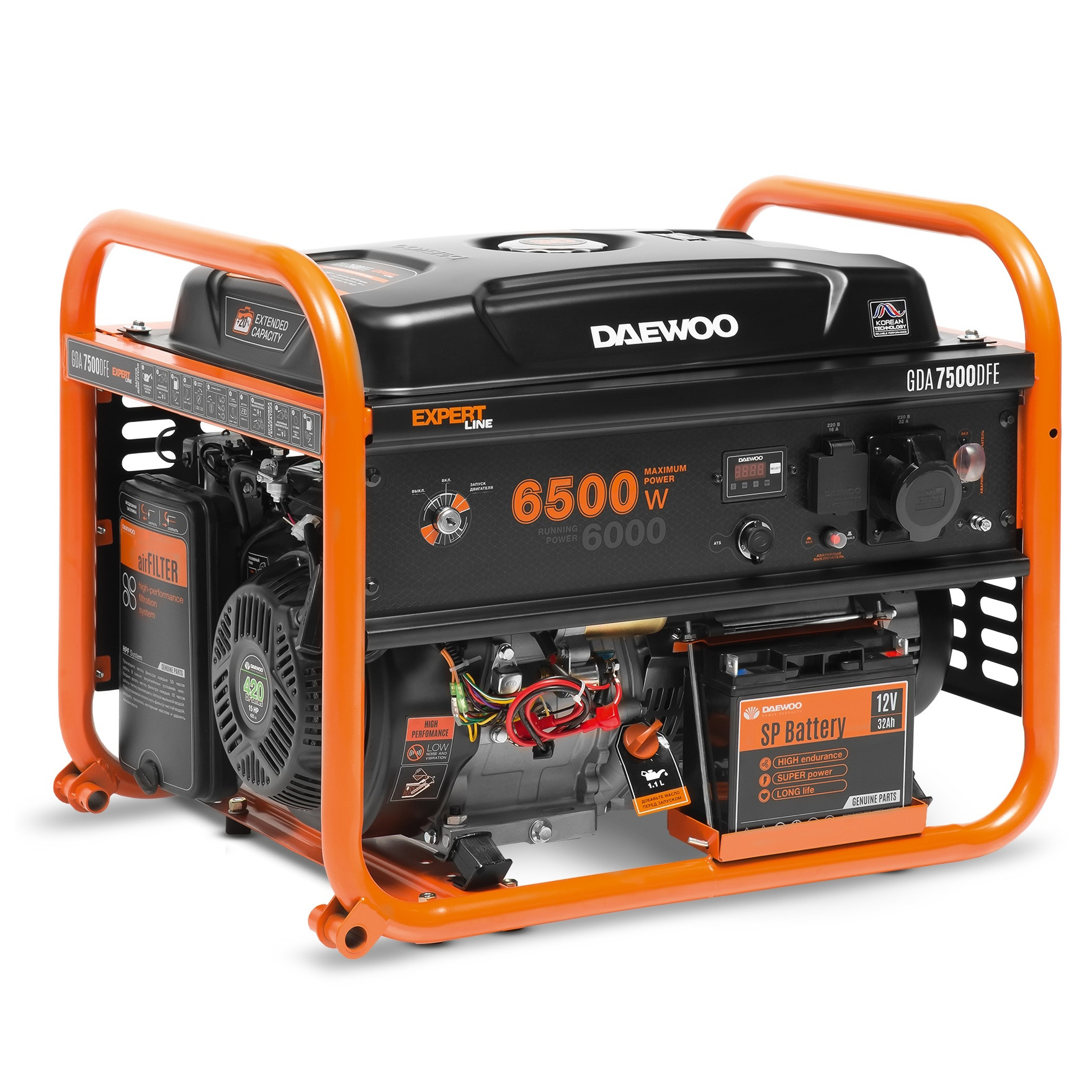 Генератор бензиновый DAEWOO GDA 7500 DFE (газовый), арт 26534 - фото1 Генератор бензиновый DAEWOO GDA 7500 DFE (газовый), арт 26534 - фото1