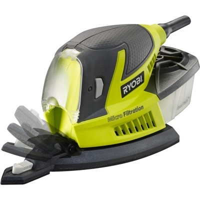 RYOBI RPS80-G, Дельташлифовальная машина, 80 Вт; подошва 99х149 мм; аплитуда 1,6 мм; липучка; 12000 об/мин; 0,95 кг, арт 31585 - фото1