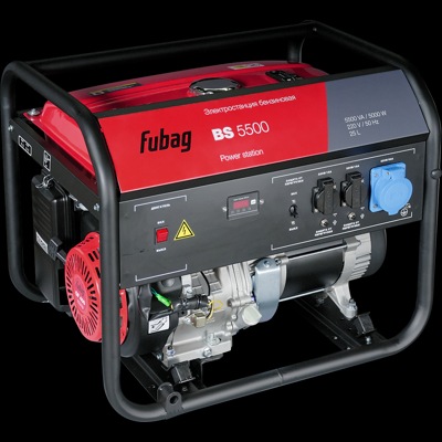 FUBAG BS 5500, Электростанция бензиновая, 5,5 кВА/5,0 кВт, 220В, работа 9,5 ч (нагрузка 3/4), 2х16А; 1 х 32А - фото1