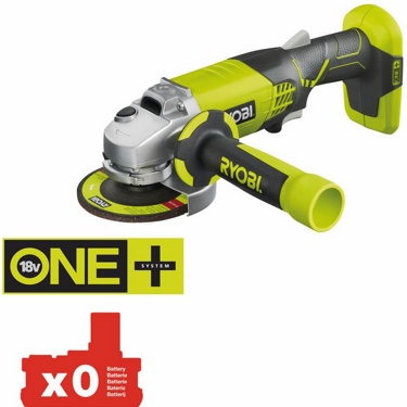 Ryobi R 18 AG-0 , Углошлифмашина, 18В, 115 мм, без аккумулятора и зарядного, арт 20849 - фото1