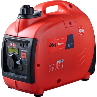 FUBAG TI 800, Генератор цифровой, 220В, LTP/COP 0,8 кВА/ 0,7 кВт;  работа 4 ч (нагрузка 3/4), розетки 1х 220В, розетки 1х 220В, 1х12В, 16кг - фото1