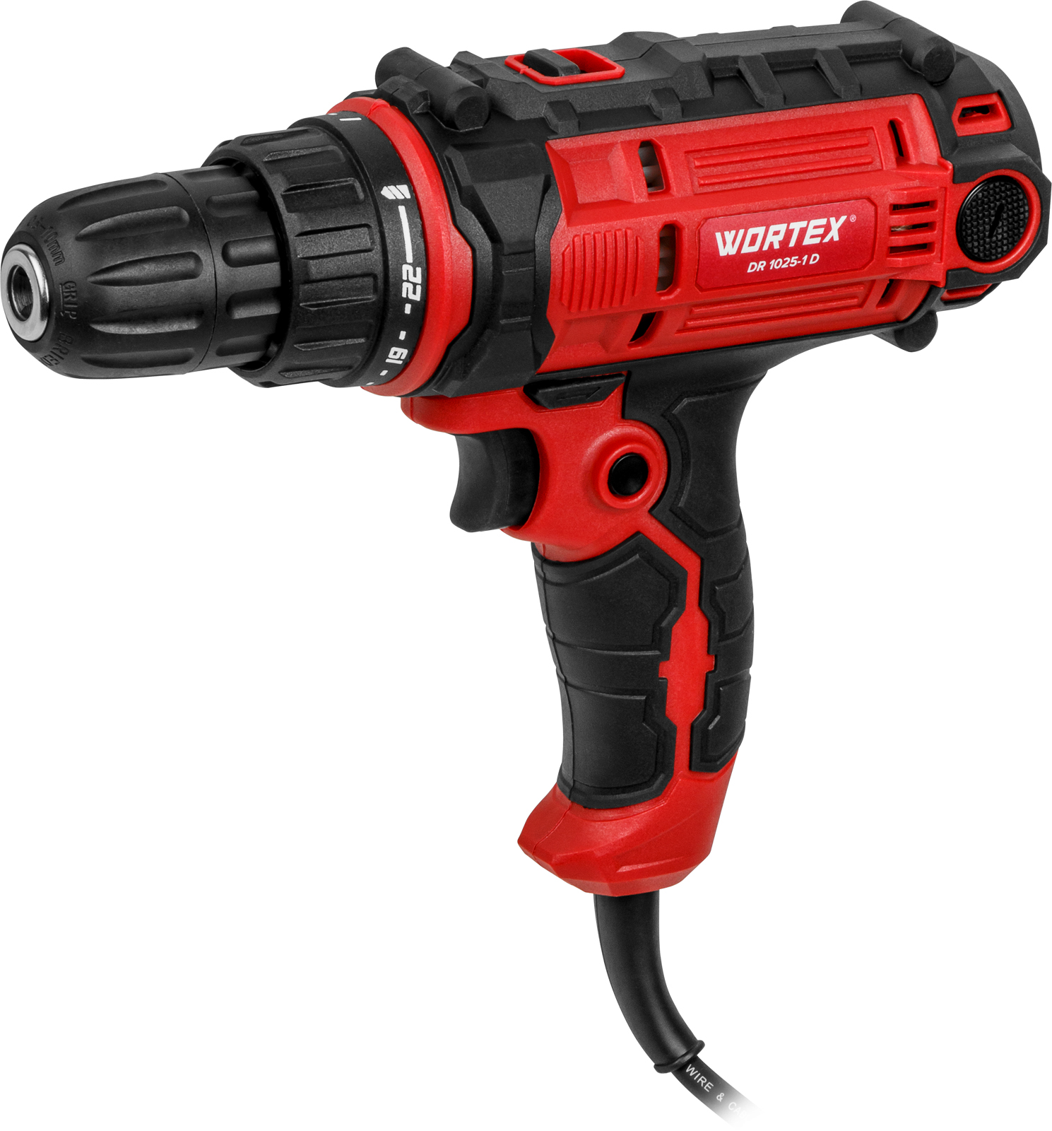 Дрель-шуруповерт WORTEX DR 1025-1 D в кор. 300 Вт, 50 Нм, 2 скор., быстрозажимной патрон: 10 мм - фото1