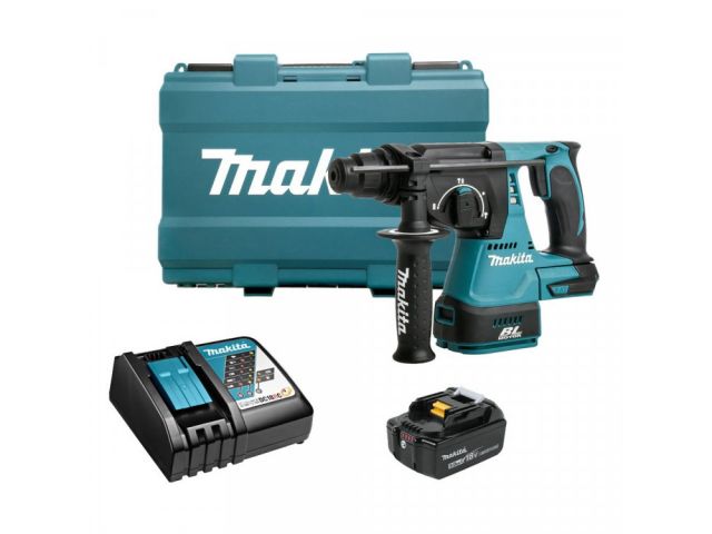Makita DHR242RT, Перфоратор б\щет., SDS+, 18 В,1х5Ач Li-ion, быстрая з/у,3 реж., 2.4 Дж, 0-4700у\м, 3.3кг,чем (Makita DHR 242 RT)