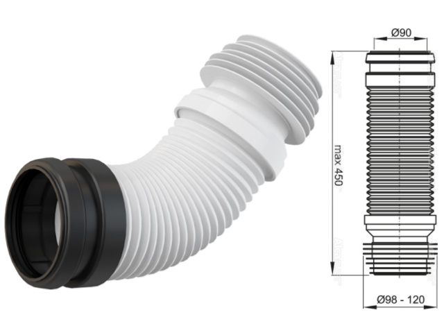 Стоковое колено 90/110, Alcaplast Стоковое колено 90/110, Alcaplast