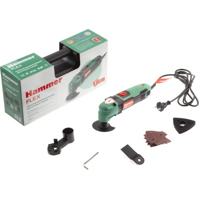 HAMMER Flex LZK300, Многофункциональный инструмент (реноватор), 300Вт, 11000-21000об/мин, 3°, вес 2,4кг, кейс, оснастка - фото2 HAMMER Flex LZK300, Многофункциональный инструмент (реноватор), 300Вт, 11000-21000об/мин, 3°, вес 2,4кг, кейс, оснастка - фото2