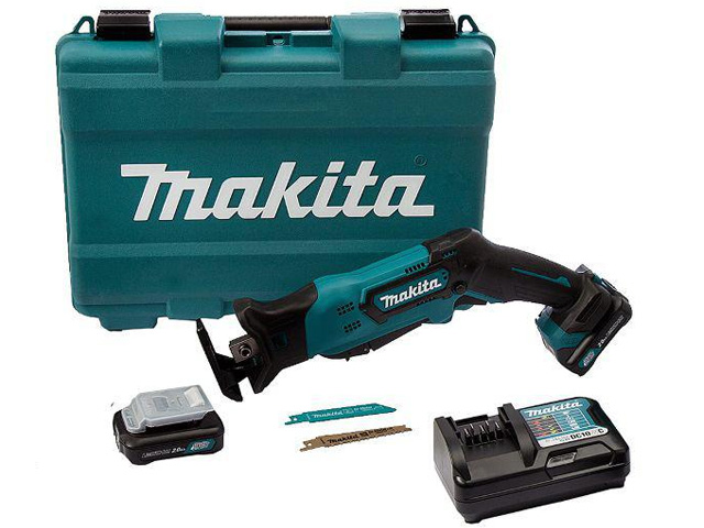 Makita JR105DWAE, Пила сабельная аккумуляторная, 10.8В/2х2Ач Li-ion, 0-3300 об\м, ход-13мм, рез-50мм, 1.3кг - фото1 Makita JR105DWAE, Пила сабельная аккумуляторная, 10.8В/2х2Ач Li-ion, 0-3300 об\м, ход-13мм, рез-50мм, 1.3кг - фото1