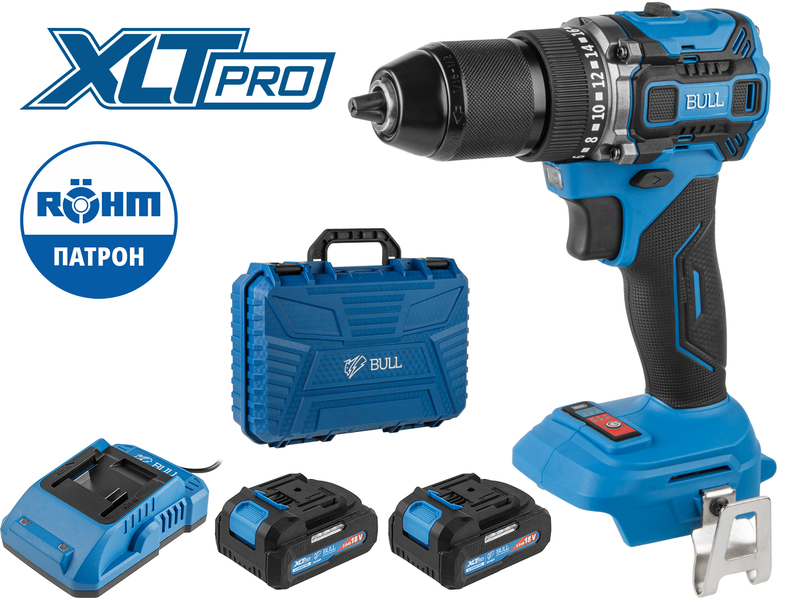 Аккум. дрель-шуруповерт BULL SR 1807 R-series SET XLTpro БЕСЩЕТ., 18 В, 60 Н*м, 2х2 А*ч, з/у 2 А - фото1 Аккум. дрель-шуруповерт BULL SR 1807 R-series SET XLTpro БЕСЩЕТ., 18 В, 60 Н*м, 2х2 А*ч, з/у 2 А - фото1