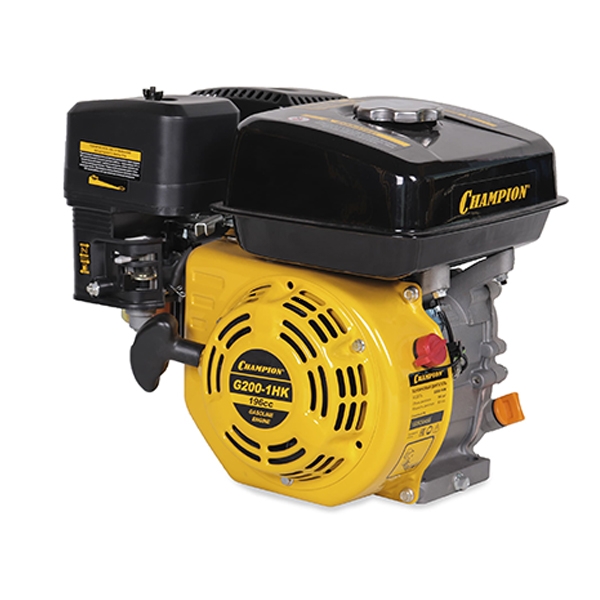 Champion G200-1HK, Двигатель 6,5л.с4,8 кВт,196см.куб, 1600 обмин., диаметр 19мм, шпон. - фото1
