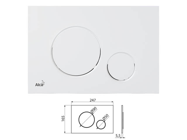 Кнопка управления для систем инсталляции (бело-матовая), Alcaplast Кнопка управления для систем инсталляции (бело-матовая), Alcaplast