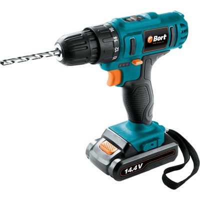 Bort BAB-14Ux2Li-FK, Шуруповерт аккумуляторный, 14,4 В/1,5 Ач  Li-Ion, 33Нм, 0-350/0-1350об/мин, 1 АКБ, сумка - фото1