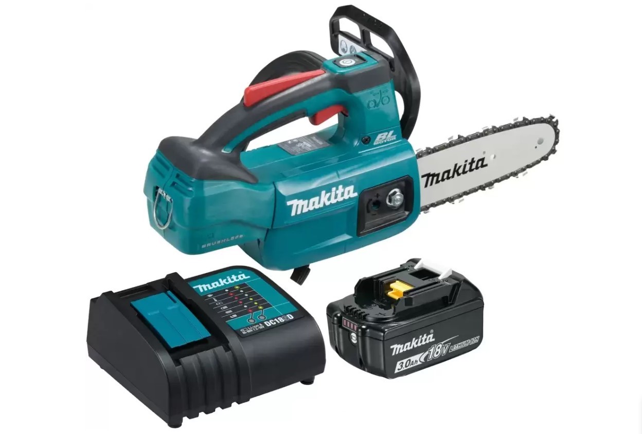 Makita DUC204SF, Пила цепная  DUC204SF аккумуляторная (18V / 1*3.0 Ah / DC18SD / BL / Шина 20 см)