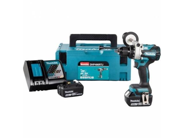Makita DHP486RTJ, Аккум. ударная дрель-шуруповерт MAKITA DHP 486 RTJ в кейсе (18.0 В, 2 акк., 5.0 А/ч Li-Ion, 2 скор., 125 Нм, шурупы до 76 мм, сверление в металле до 1 Makita DHP486RTJ, Аккум. ударная дрель-шуруповерт MAKITA DHP 486 RTJ в кейсе (18.0 В, 2 акк., 5.0 А/ч Li-Ion, 2 скор., 125 Нм, шурупы до 76 мм, сверление в металле до 1